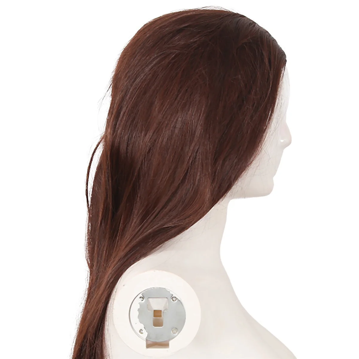 ABGN 유럽계 미국인 갈색 긴 직선 가발 여성용 앞머리 직모 일일 파티 나이트 클럽을위한 고온 와이어
