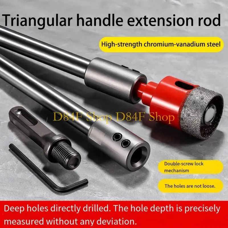 D84F Triangular Adapter Extension Rod Screw Fixing For Secure Drilling Accessories