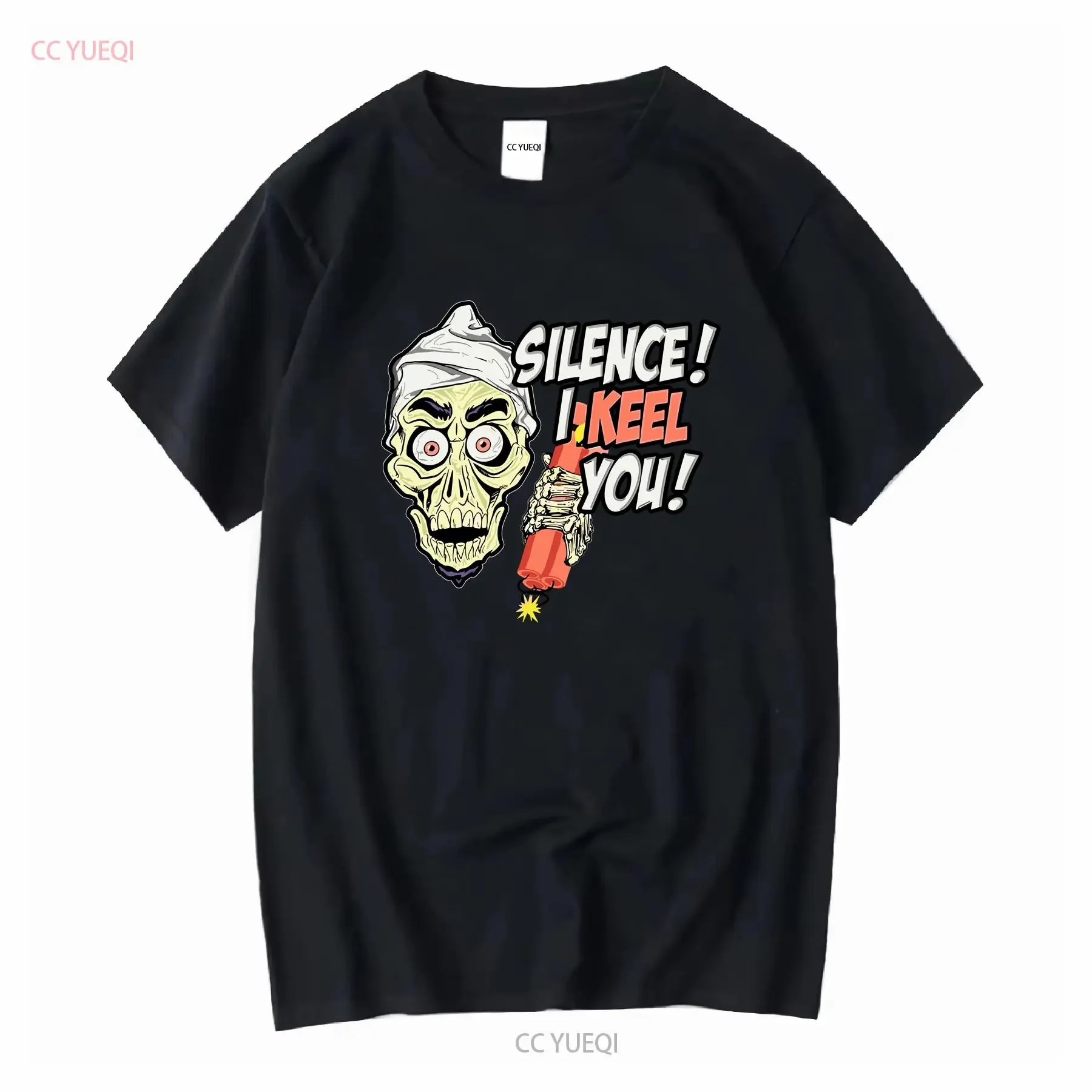 Silence I Keel You Jeff Dunham achmed puppet black shirt Size Large vintage Washed Comfortable graphic Breathable Versatile