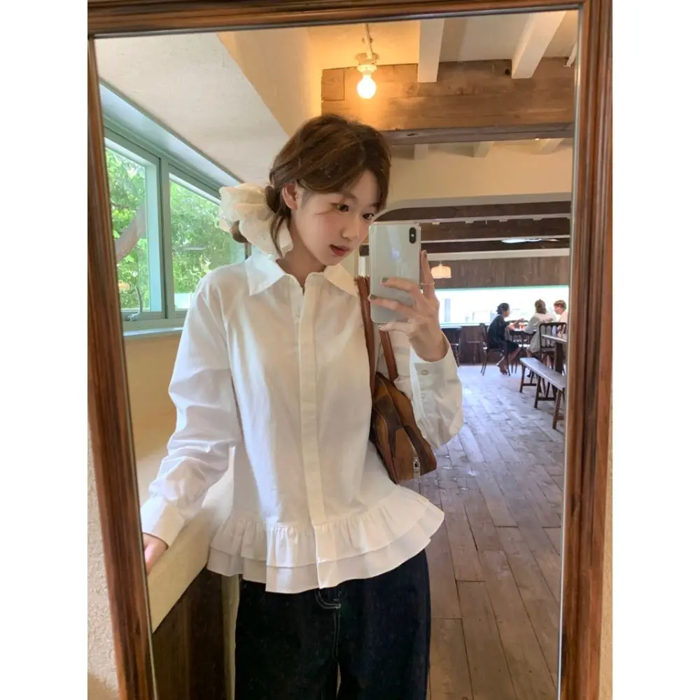 

2025 Blusas Mujer De Moda Tunic Vintage Shirts Long Sleeve Chic Ruffles Blouse Women's Clothing White Blouses Temperament Tops