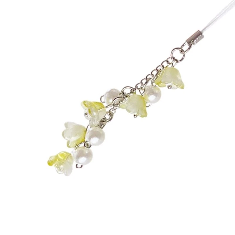 Phone Chain Lilys of the Valley Flower Phone Pendant for Key Card Phone