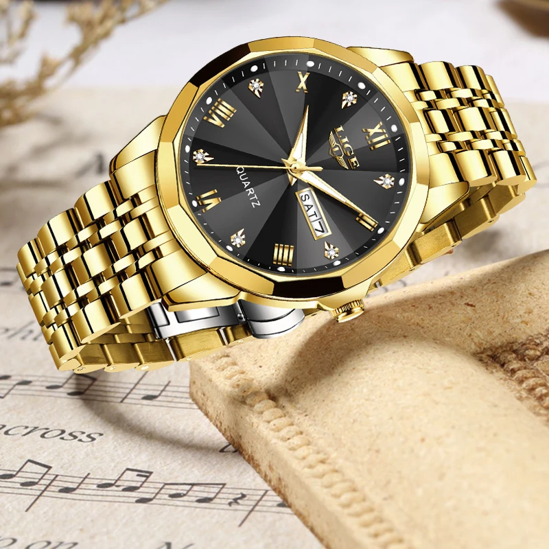 LIGE Woman\'s WatchesTop Brand Luxury Stainless Steel Ladies Quartz Wrist Watch Waterproof Casual Dress Women Clock Reloj Mujer