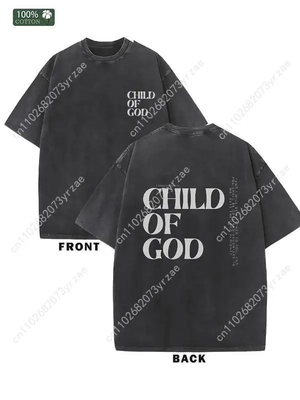 

CHILD OF GOD Retro Tshirt Man Woman High Quality Vintage T Shirt Cotton Short Sleeves Fashion T-shirt Soft Breathable Tops