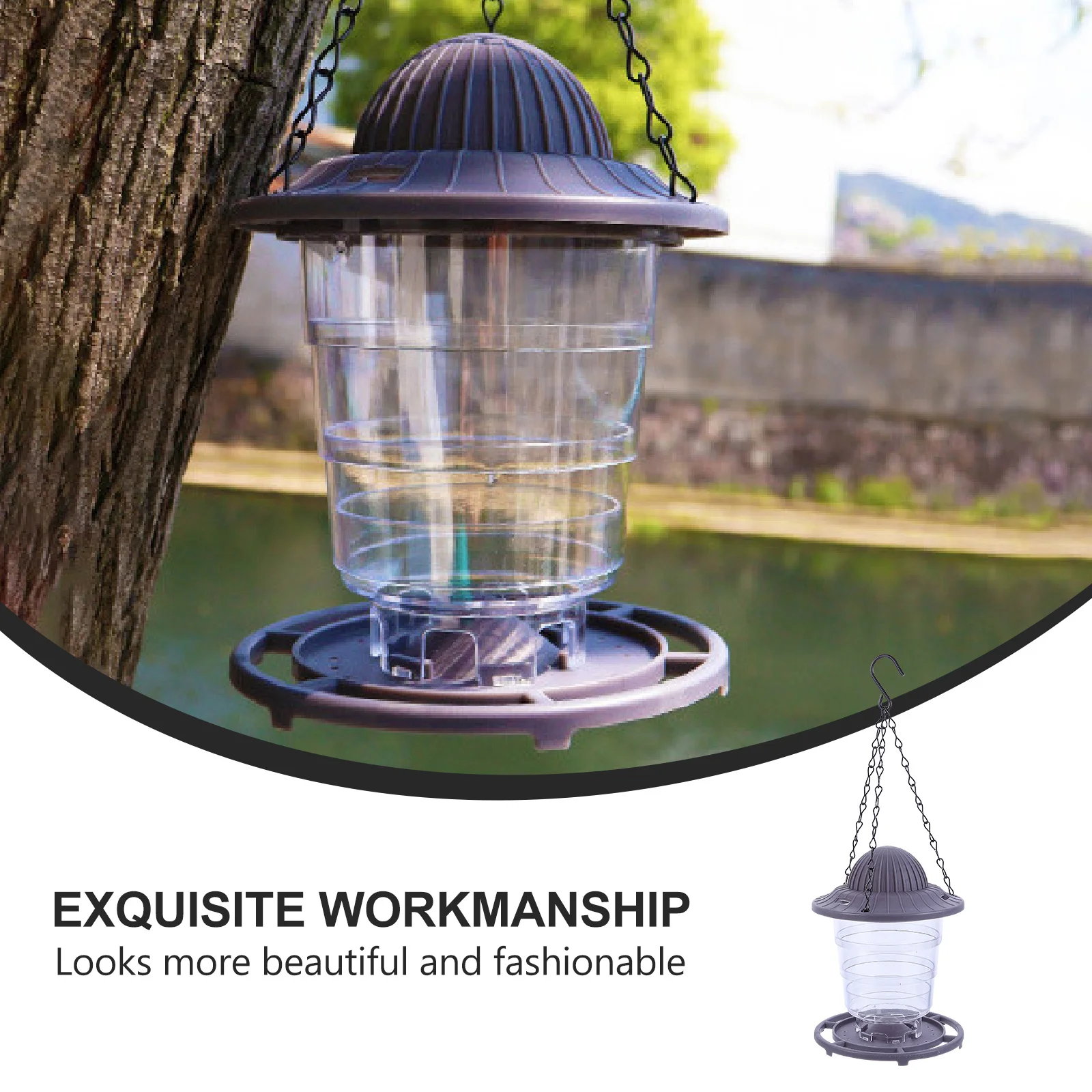 

to Feed Hanging Bird Feeder Feeders for Outdoors Plastic Feeding Chicken Trough
