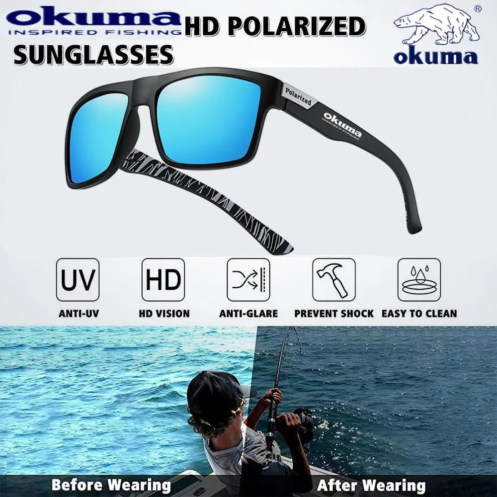 Okuma Polarisierte Sonnenbrille UV400 Angelbrille für Herren Damen Outdoor-Sport Radfahren Jagd Autofahren – Detail 2