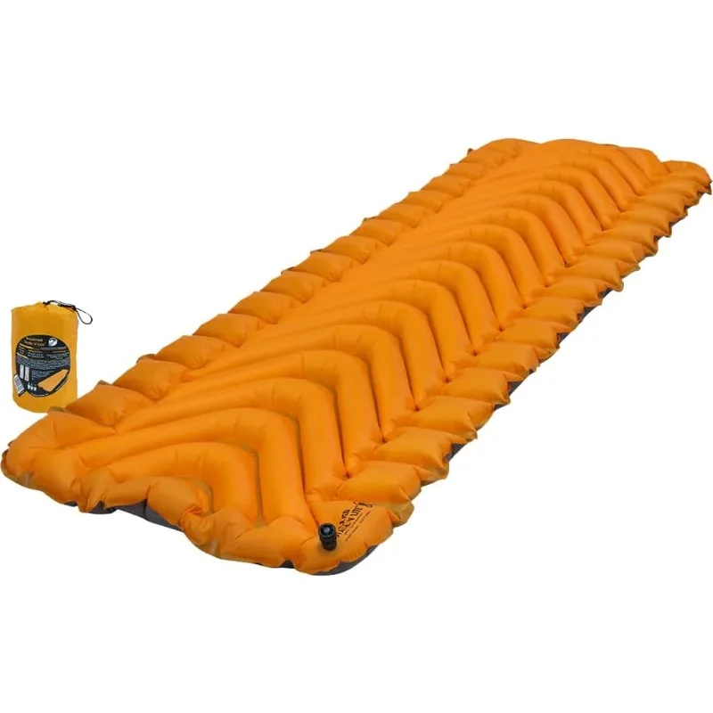 

KLYMIT Insulated Static V Lite Inflatable Sleeping Pad | Comfortable, Lightweight,Portable Air Bed for Hiking,Camping — Orange