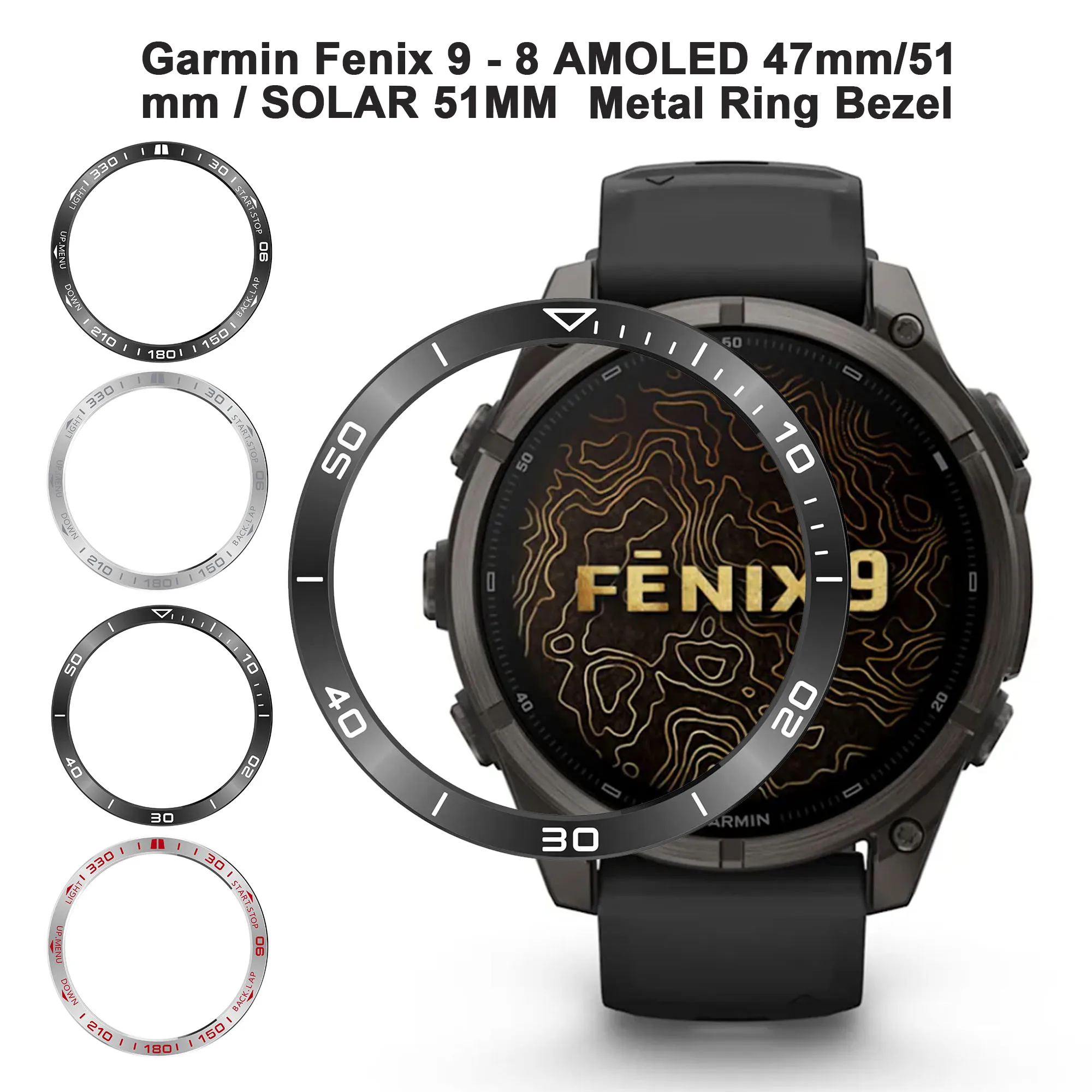 Metal Bezel Ring for Garmin Fenix 9 8 AMOLED 47mm 51mm Smart Watch Bumper for Fenix 9/8 SOLAR 51mm Shell Frame Protective Ring