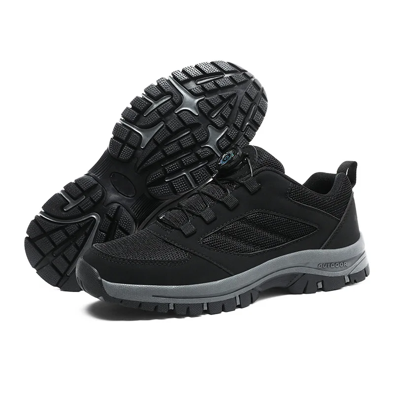 2026 Men'S Spring And Autumn Outdoor Sports Shoes With Rotating Buckle Convenient Comfortable Anti Slip Hiking Shoes Large Size