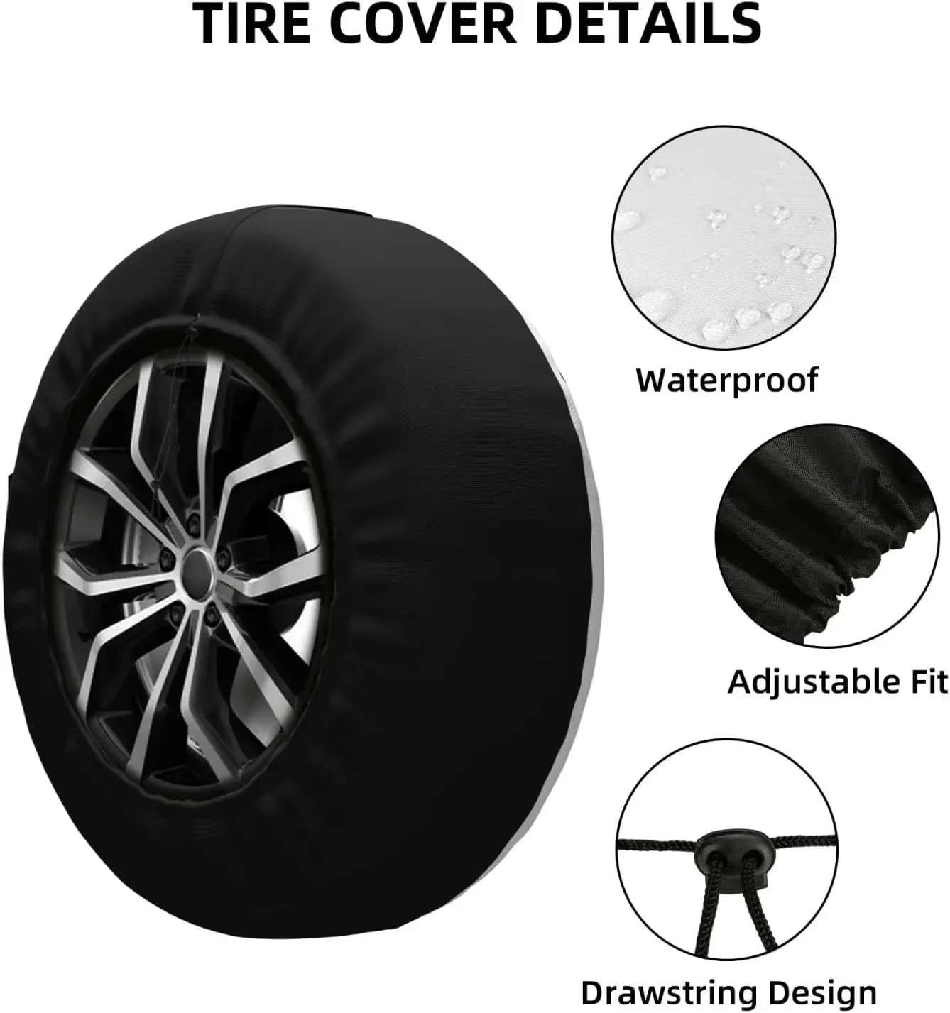 Vikings Mjolnir and Rune Pattern Tire Cover Universal Weatherproof Dustproof Tire Cover for Trailers Motorhomes SUV Trailer