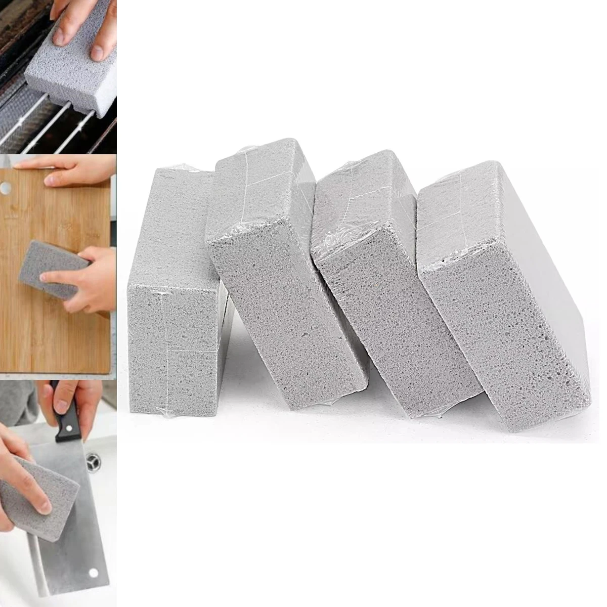 Household Outdoor BBQ Cleaning Brick Oil Cleaning Pumice High Temperature Cleaning Brick Grill Pan Pumice Cleaning Tool 1/2Pcs