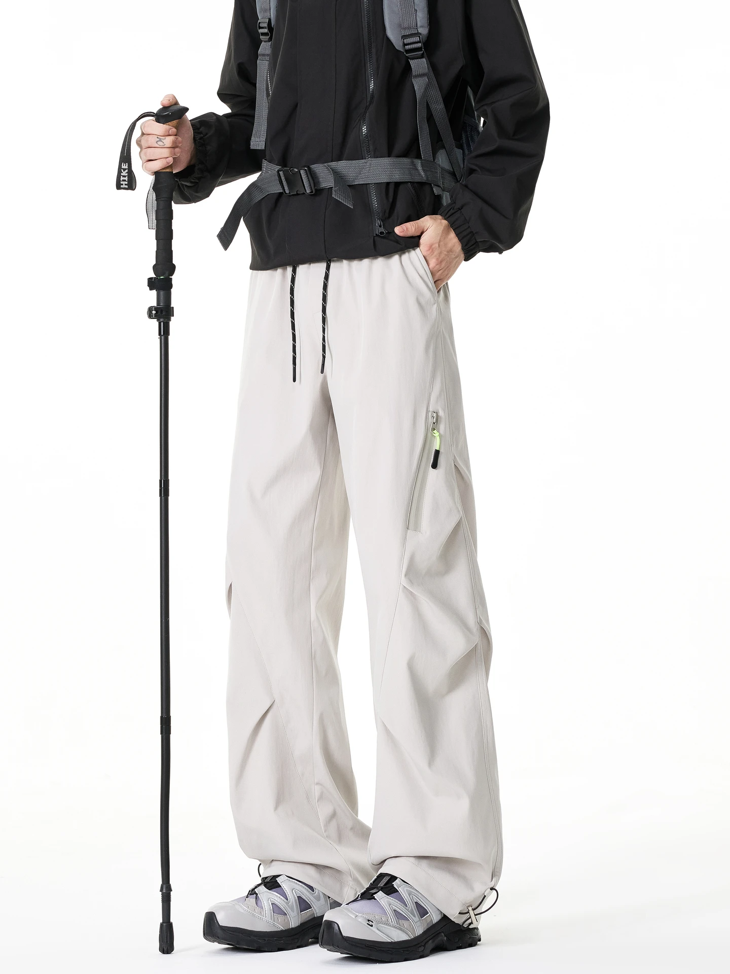 

Брюки-ветровка Street Sle для занятий спортом на открытом воздухе, мужские свободные брюки прямого кроя, длинные брюки, повседневная одежда, прочные брюки из полиэфирного волокна