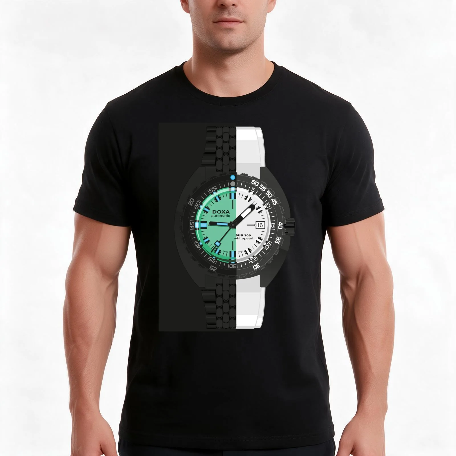 Doxa Watch White Pearl T-Shirt Summer Casual Cotton Tee Oversized Streetwear Tops Vintage Graphic Print Unisex Men Women