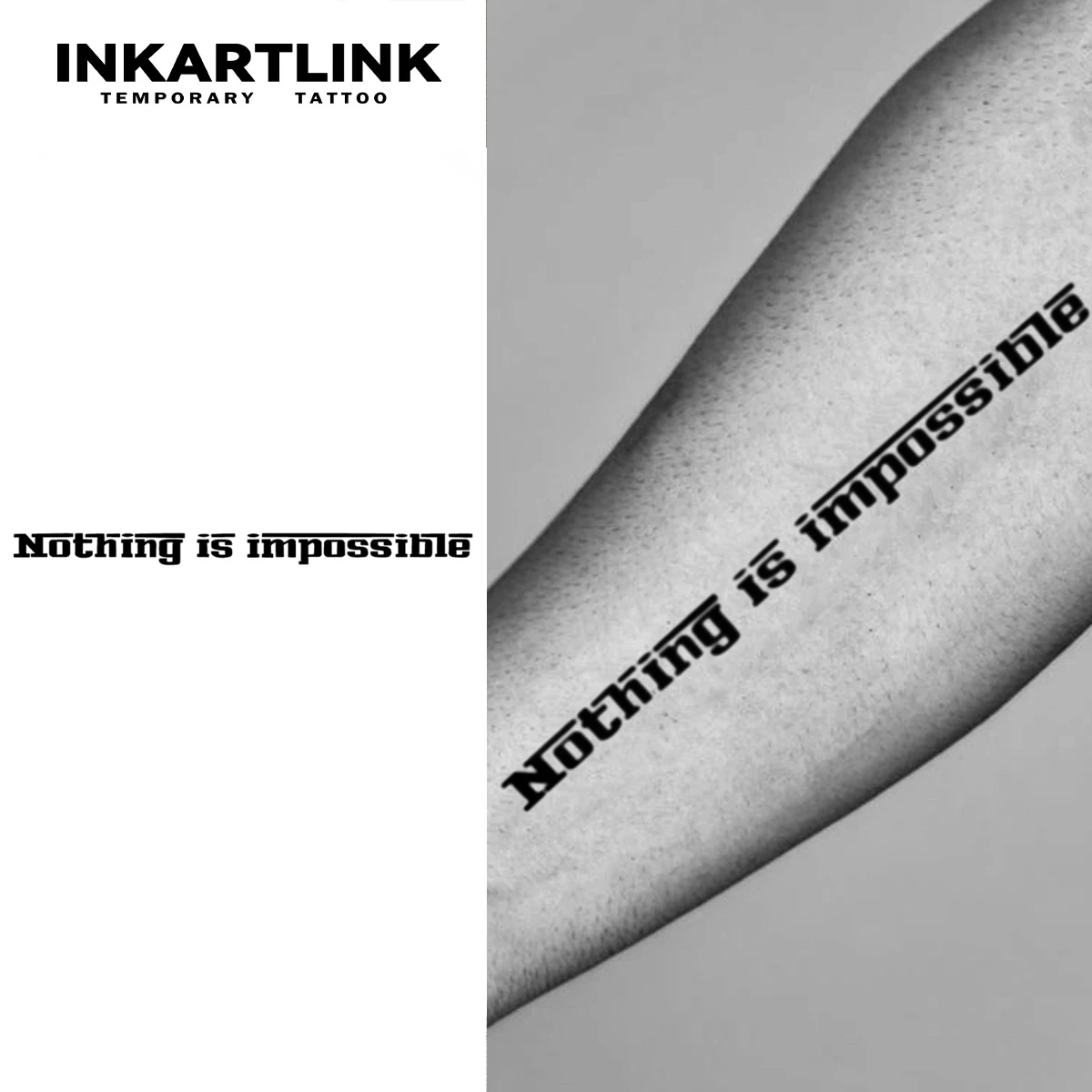 Nothing Is Impossible Temporary Tattoo,Lasts To 15 Days New Technology Magic Waterproof Semi Permanent Sticker