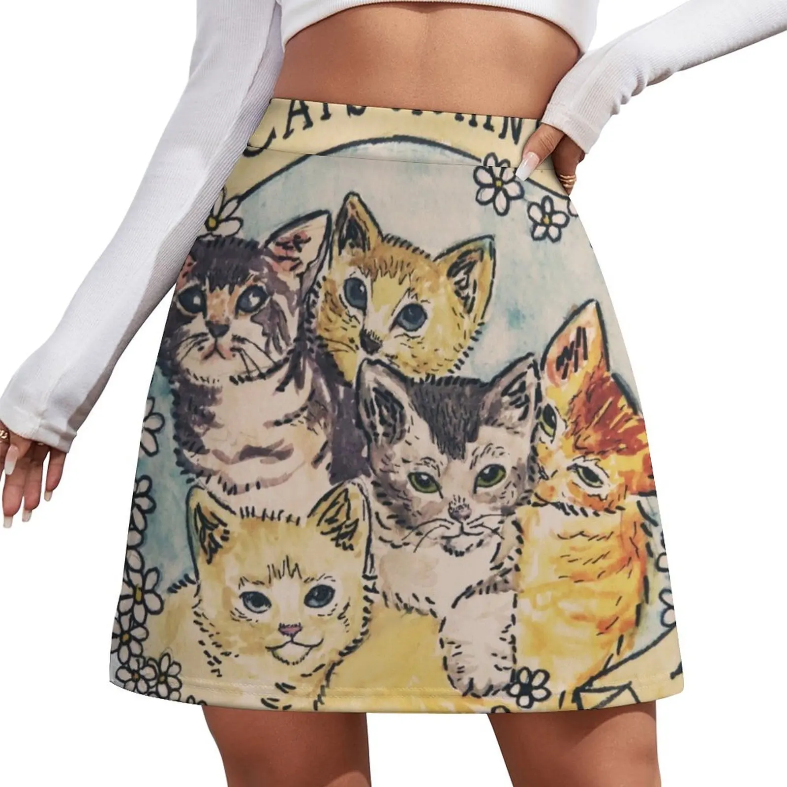 

Cats Against Cat Calls ORIGINAL (SEE V2 IN MY SHOP) Mini Skirt luxury women skirts Korean clothing Womens dresses