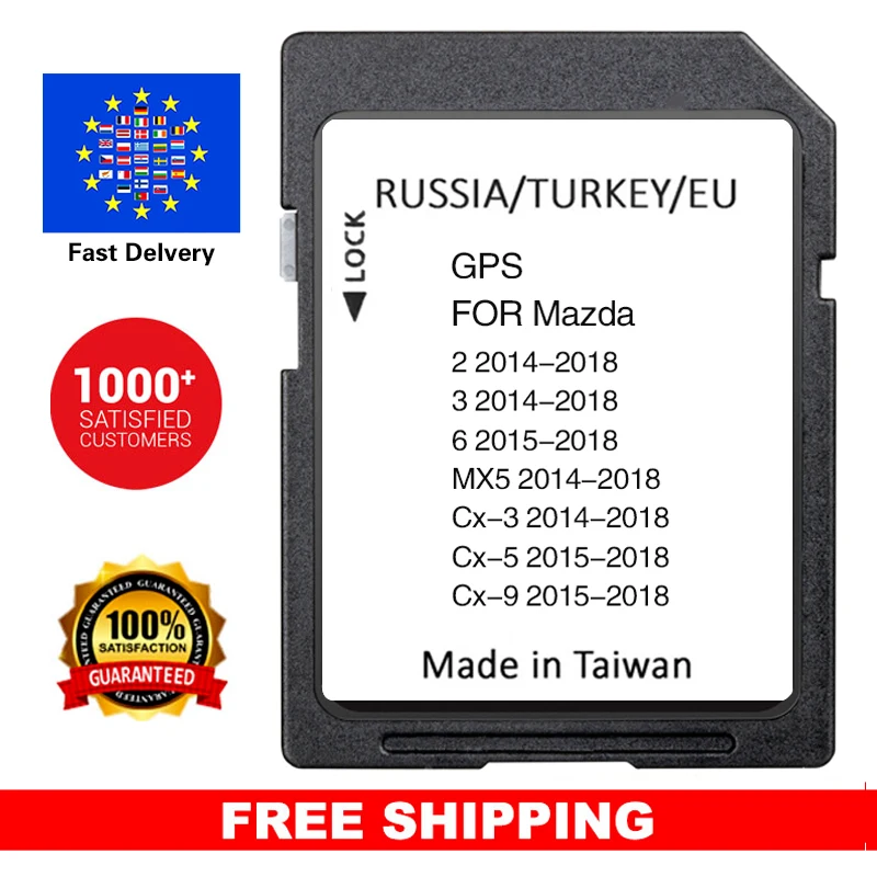 Europe RU 2024 16GB Navigation Card for Mazda 2 3 6 CX-3 CX-5 Car SD GPS Card