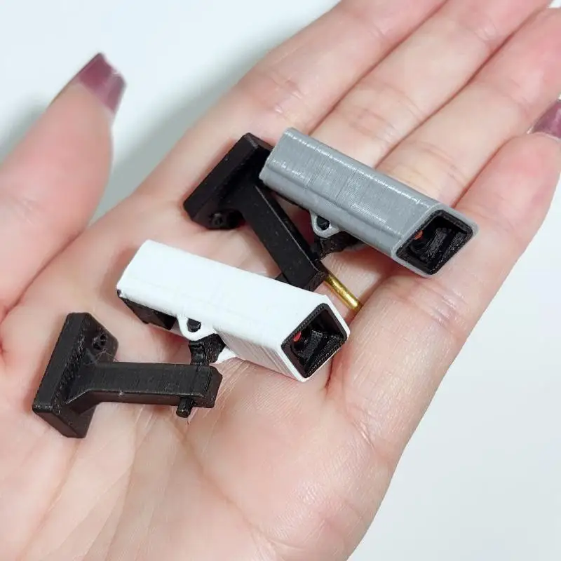 1/2Pcs 1/12 Dollhouse Mini Surveillance Camera Model For Micro Landscape Decoration Miniature Food And Play Scene Ornament