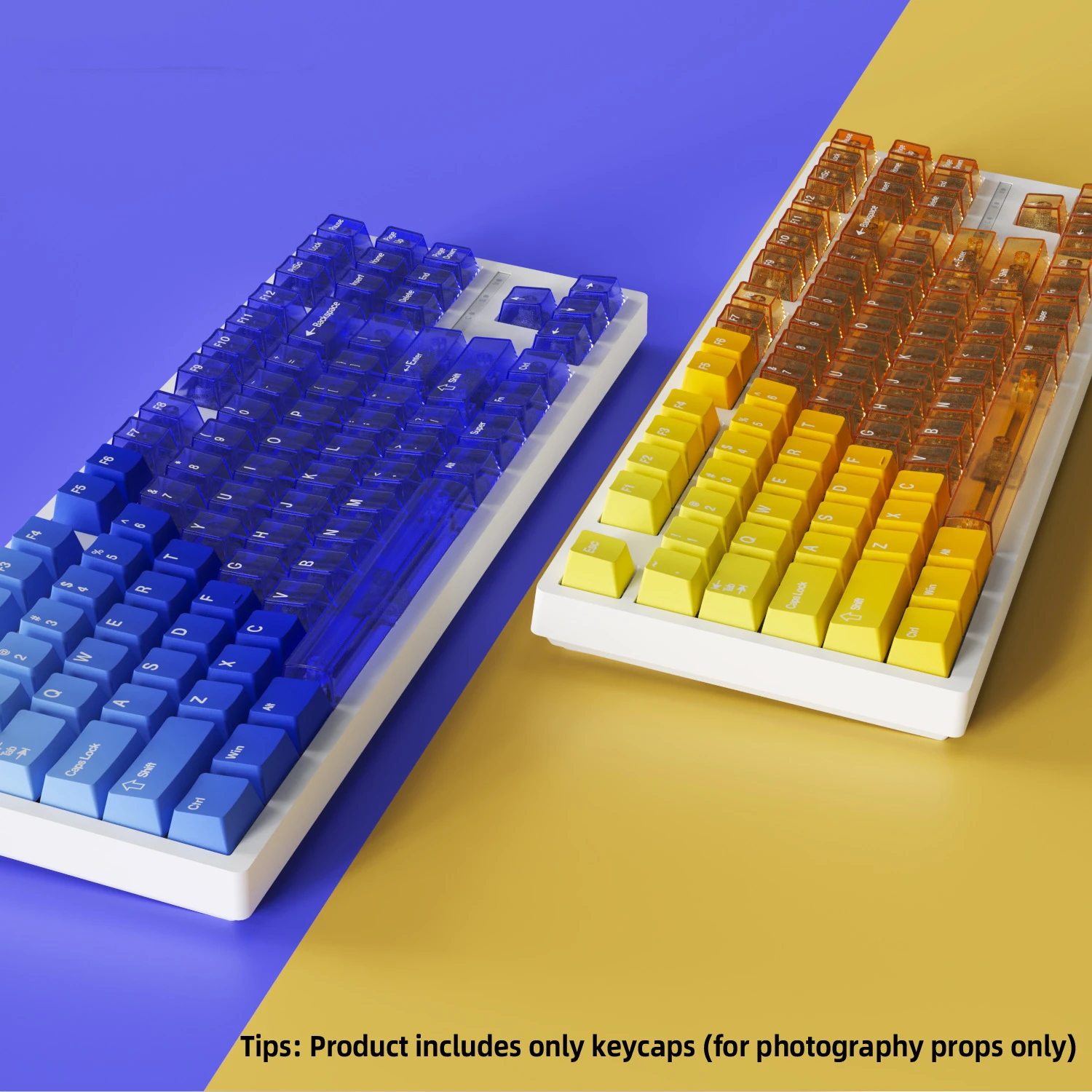 Transparent Keycaps 164 Keys PBT+PC Material Cherry Profile DYE-SUB Personalized Keycap For Cherry MX Switch Mechanical Keyboard