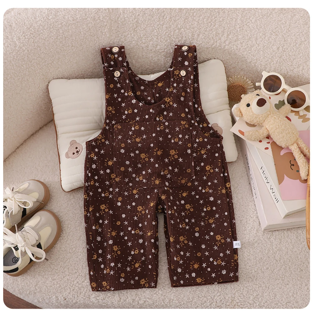Herbst-Babyhosen 0M-3T, Overall aus Cord, 4 Farben, Jungenhosen, lockere Passform, Blumenmuster, Baby-Jungenhosen – Detail 8