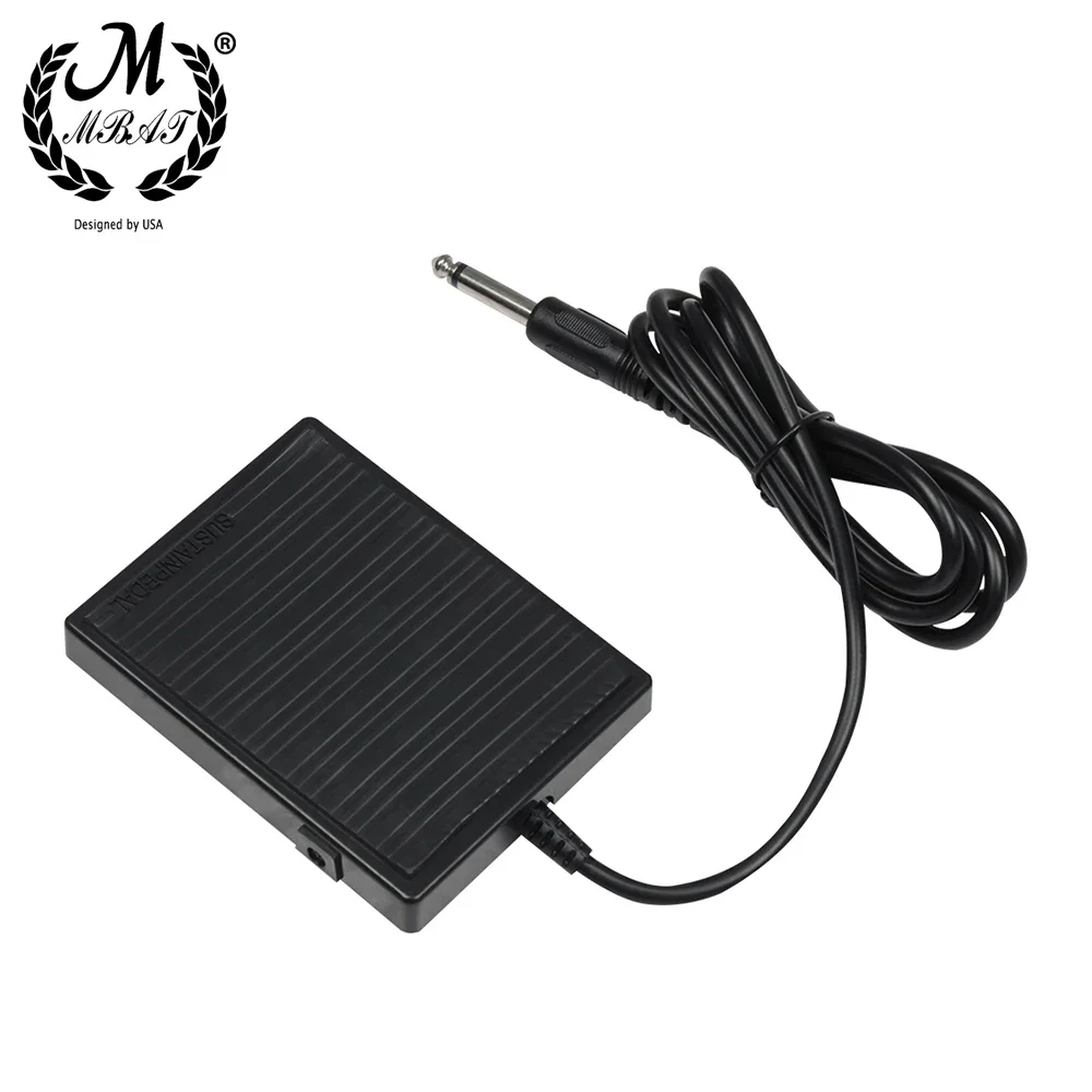 M MBAT Durable Black 6.35mm Jack Sustain Pedal Low Noise Non-Slip Base Universal Electronic Piano Keyboards Musical Accessory