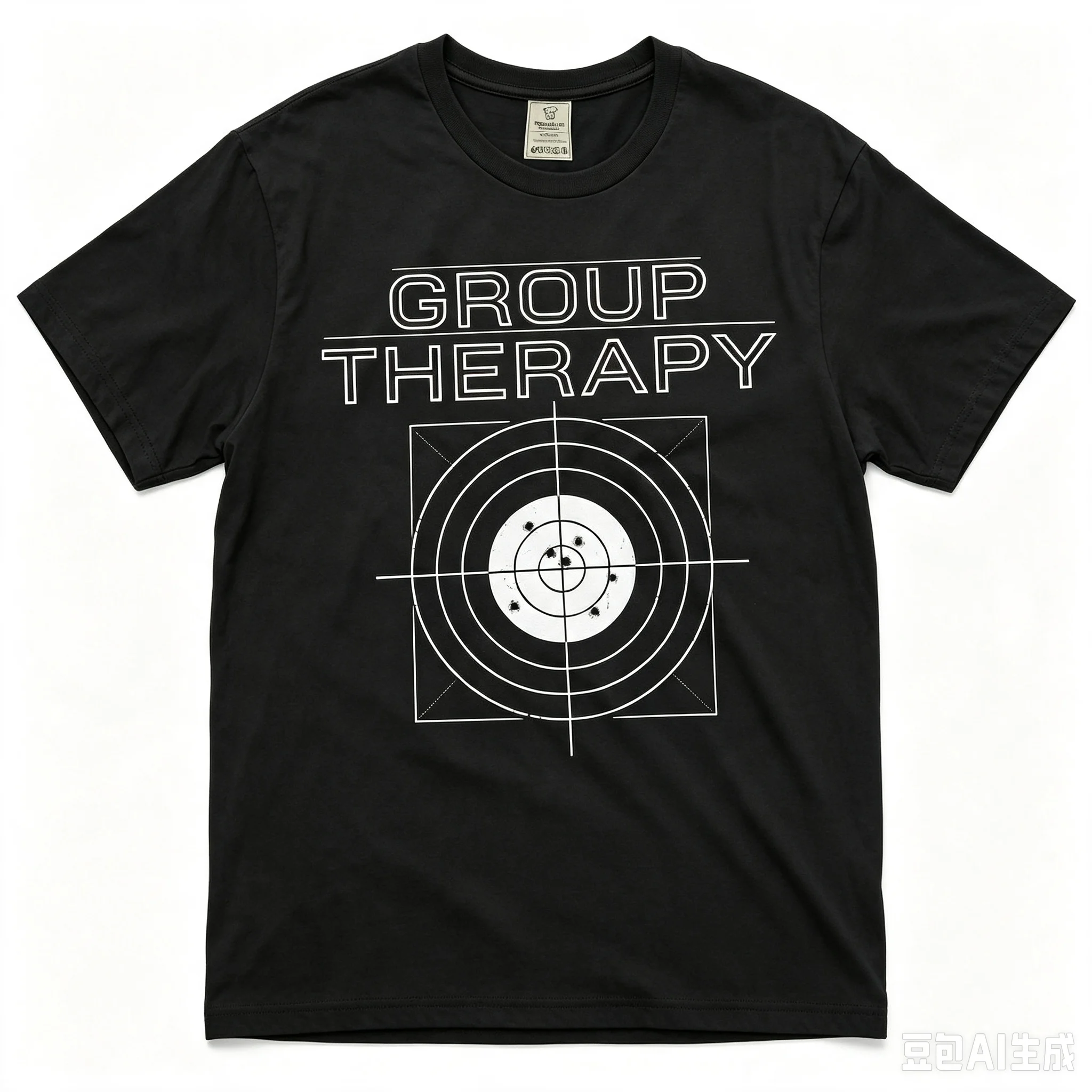 Men Group Therapy Target Print T‑Shirt Shooting Range Humor Graphic Casual Short Sleeve Top