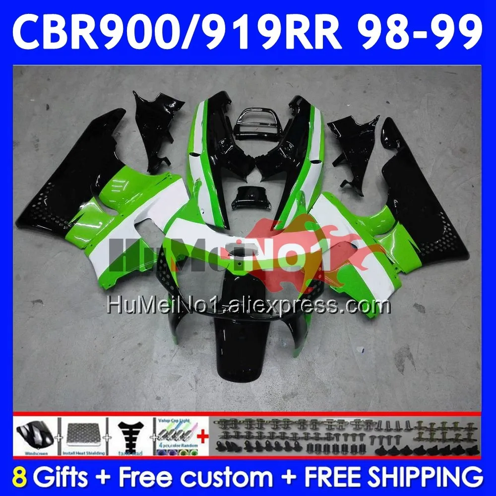 Body For HONDA CBR900RR CBR919RR Repsol green 56No.63 CBR 919RR CBR900 RR CBR 919 RR CC 900RR 1998 1999 CBR919 RR 98 99 Fairing