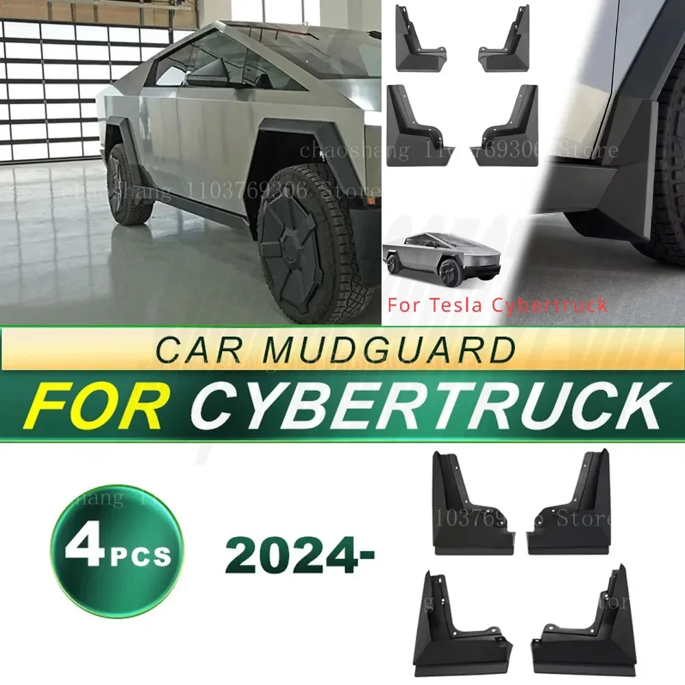 

Car Mudguards For Tesla Cybertruck 2024 Front Rear Mud Flaps Guards Splash Fender Car Exterior Accessories