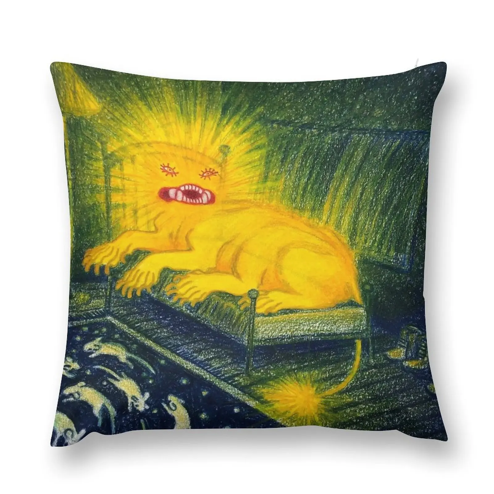 The angel came to me in a fever hallucination, perched upon my bed as I returned from the bathroom. Throw Pillow