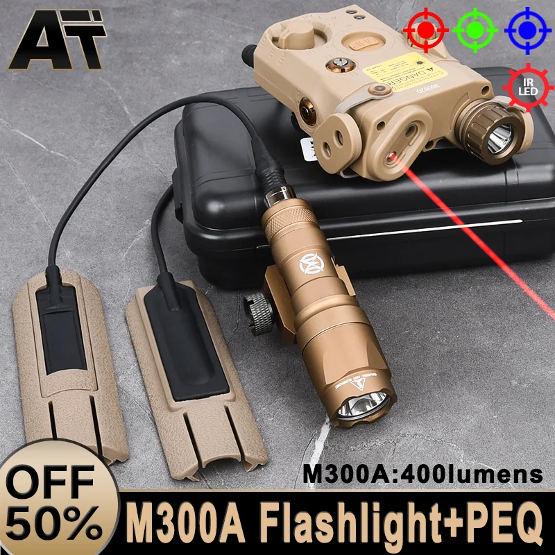 

Tactical PEQ-15 Laser Red Green Blue Laser IR Light M300A Flashlight 510lumens White Light Fit 20mm Rail Weapon Scout Accessory