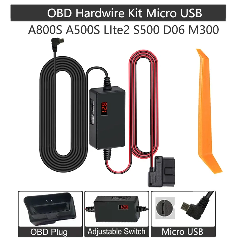 

Кабель питания с Micro USB для 70mai 4K A800S A500S S500 M300 LIte2