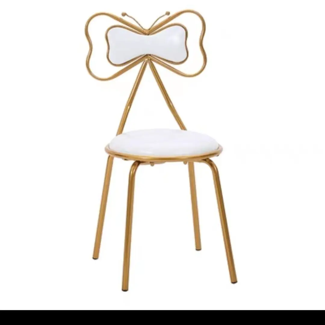 

Backrest Dresser Fairy Stool Simple Bedroom Makeup Chairs Nordic Bow Nail Chair Living Room Furniture Stools Girl's Ottomans