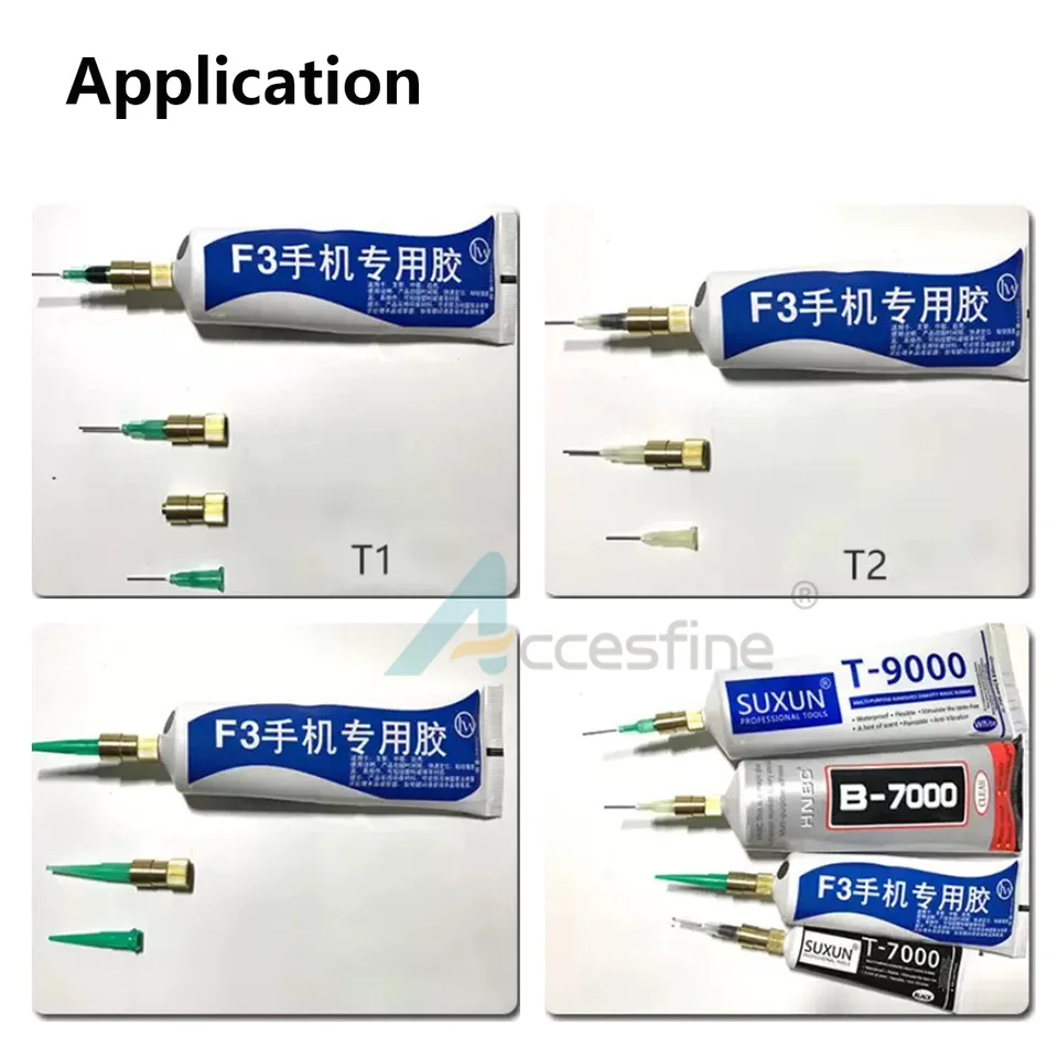 Adaptador de tubo de pegamento y aguja T1 T2 para dispensador de pegamento de pasta de soldadura, alcohol, herramientas de reparación de gotas 5