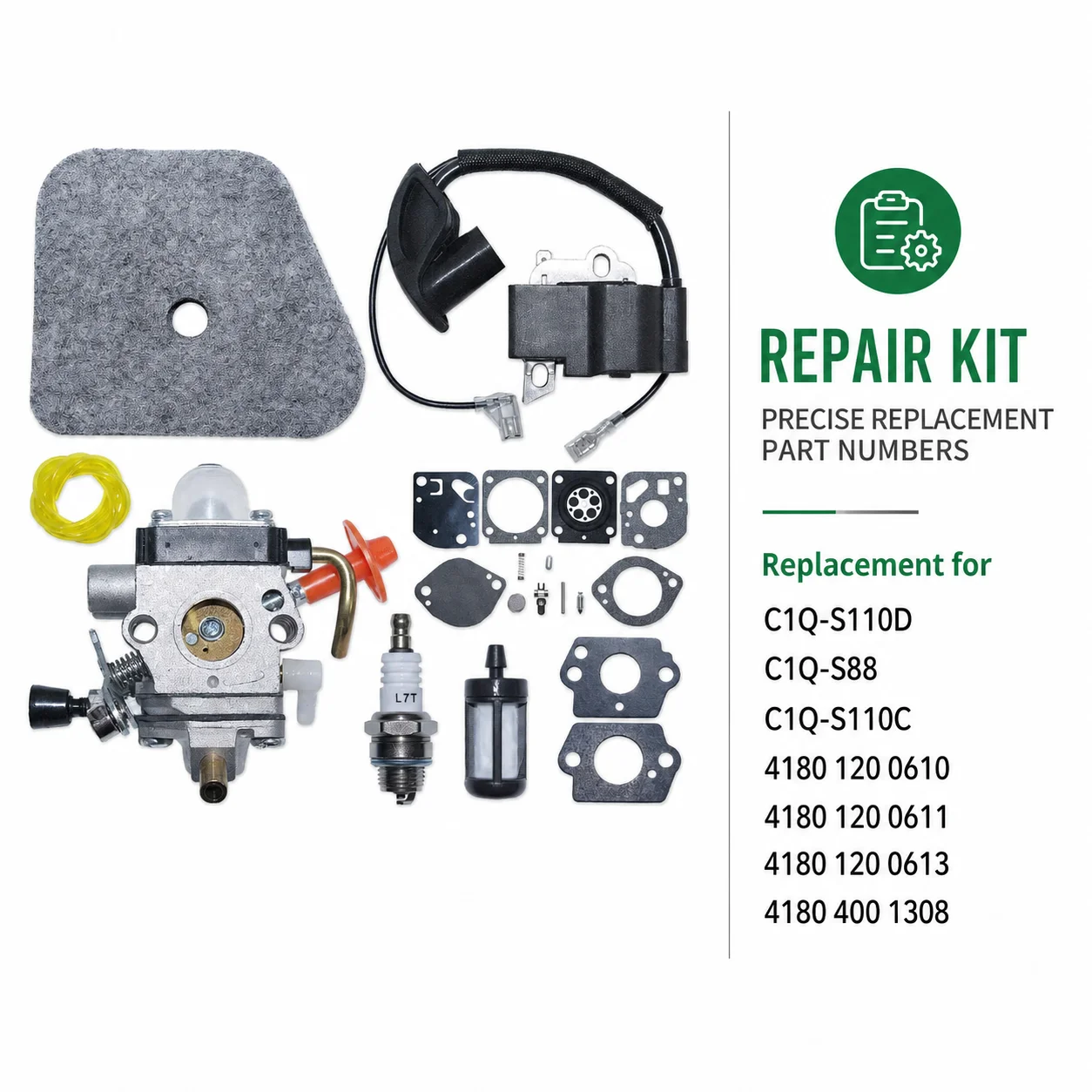 Trimmer Parts Kit For Stihl FS87 FS100 HL100 HL95 KM90 KM100 KM130 Replaces C1Q-S88, 4180 120 0611, 4180 400 1308, C1Q-S110D