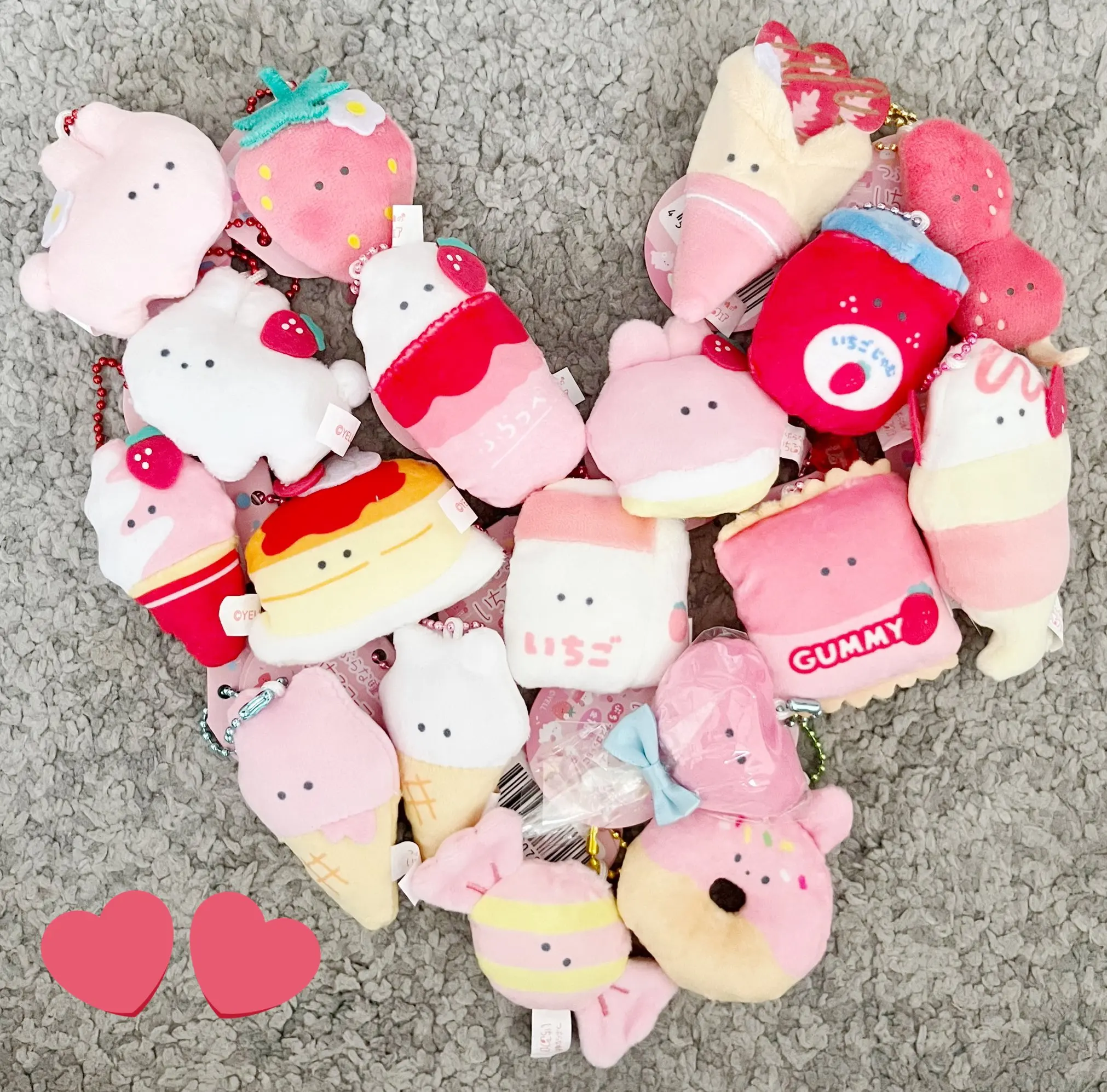 Yell World fresa Fair Petit Mascot BC con ojos redondos 18 tipos kawaii cute Strawberry candy rabbit cake peluche juguetes de peluche