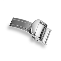 Replace for SEIKO Premier 316L Stainless Steel Spring Deployant Butterfly Buckle Polished Silver Button Watch Clasps 16mm 18mm