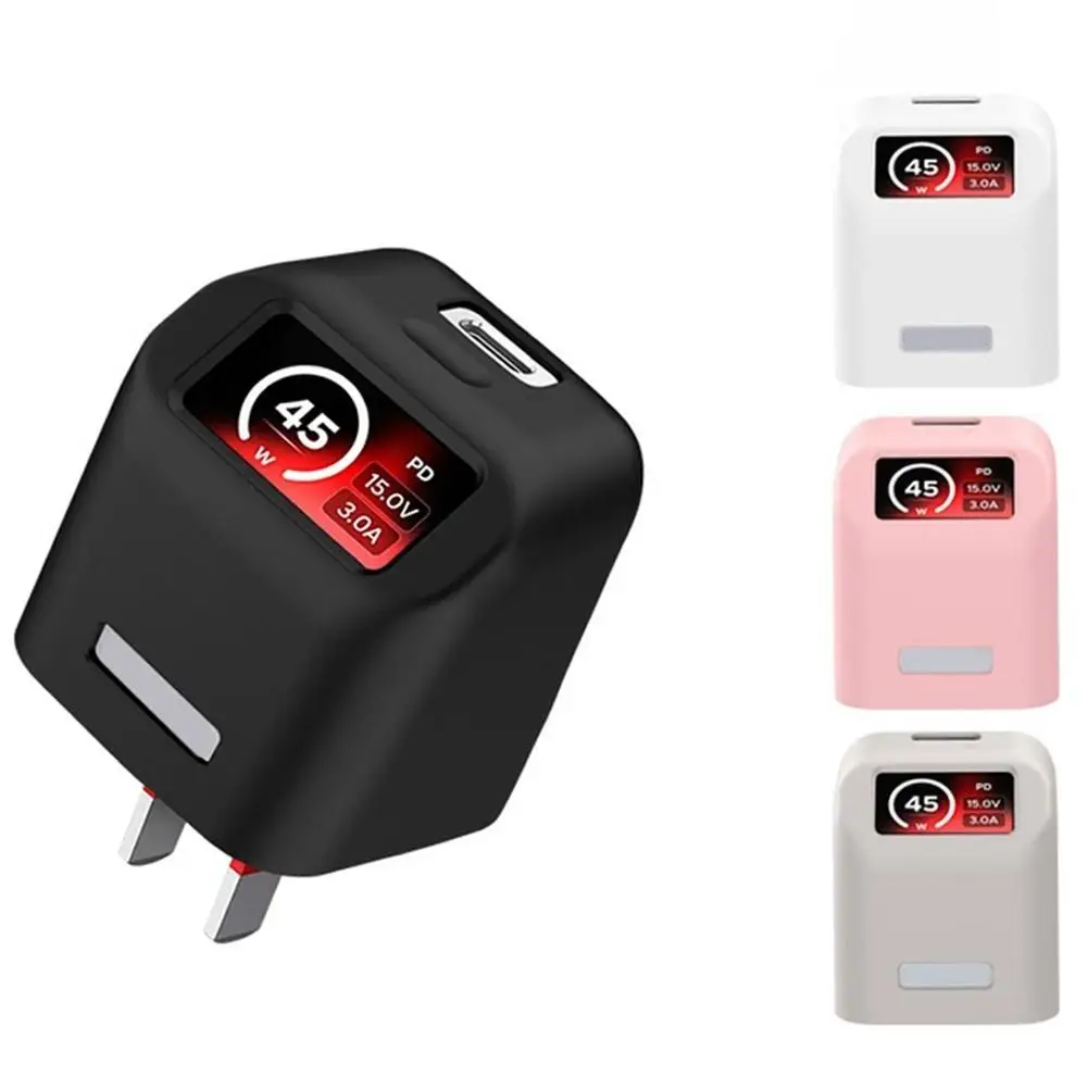Silicone Case for Ugreen 45W GaN Charger Protective Sleeve Soft Shockproof Skin Cover with Precise Cutout Washable Anti Scratch
