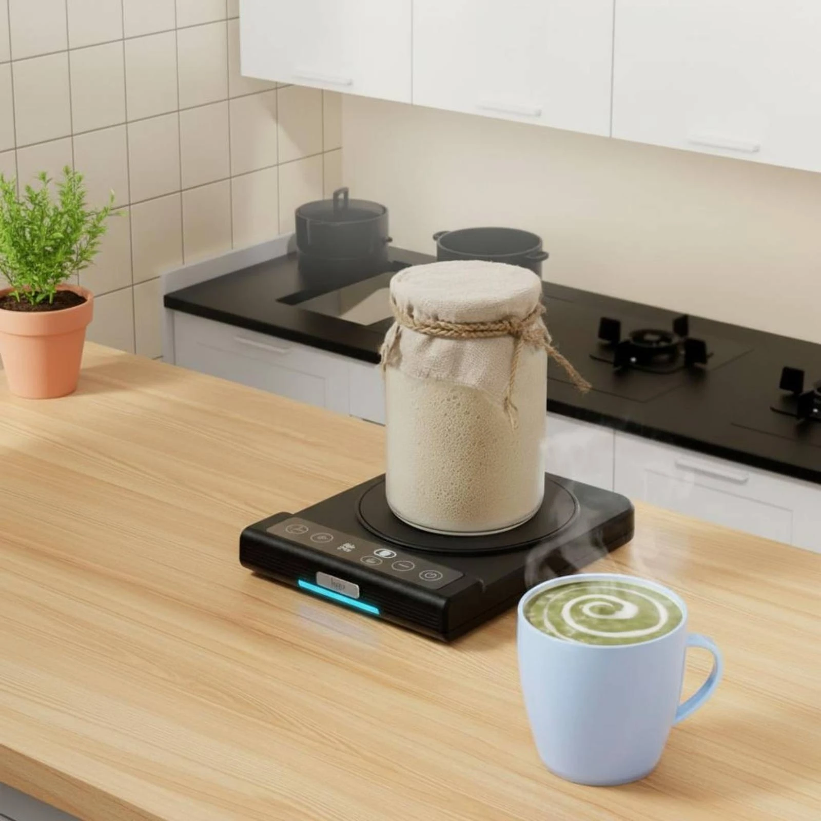 Electric Coffee Cup Warmer Illuminated Display Yeast Fermentation Heater Electric Cup Warmer Hot-Surface Warning
