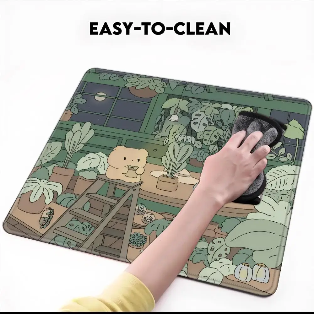 Green Plant Cute Cat  Mouse Pad SKY Small Desk Pad Mouse Boy Gift for Play games Keyboard Wireless Desktop Computer Coasters
