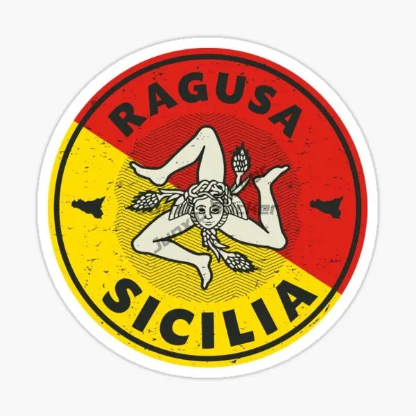 GELA Sicilia RAGUSA ITALIA Round Flag Map Funny Car Styling Car-Stickers Cover Scratches for Bumper Bodywork Decals