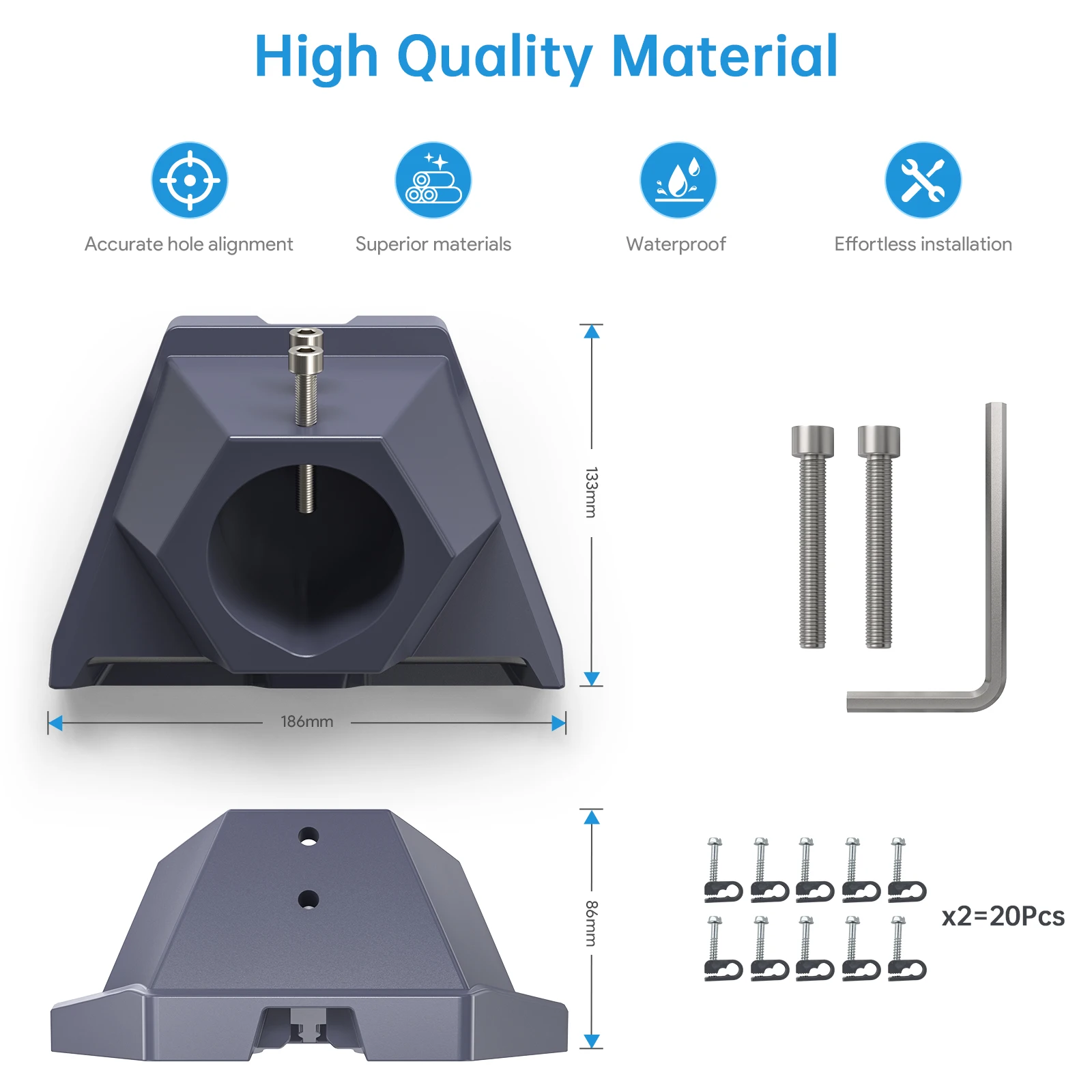 EDUP SK0093 Standardowy adapter rurowy kompatybilny z Starlink Standard Gen 3 Starlink Enterprise V4 Dishy Wysokiej jakości materiał