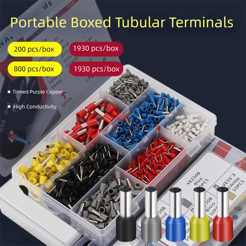 Durable Wire Connect Insulated Connector Rachet Tools Multiple Box Styles Cold Pressed Insulated Terminal Pre-Insulated