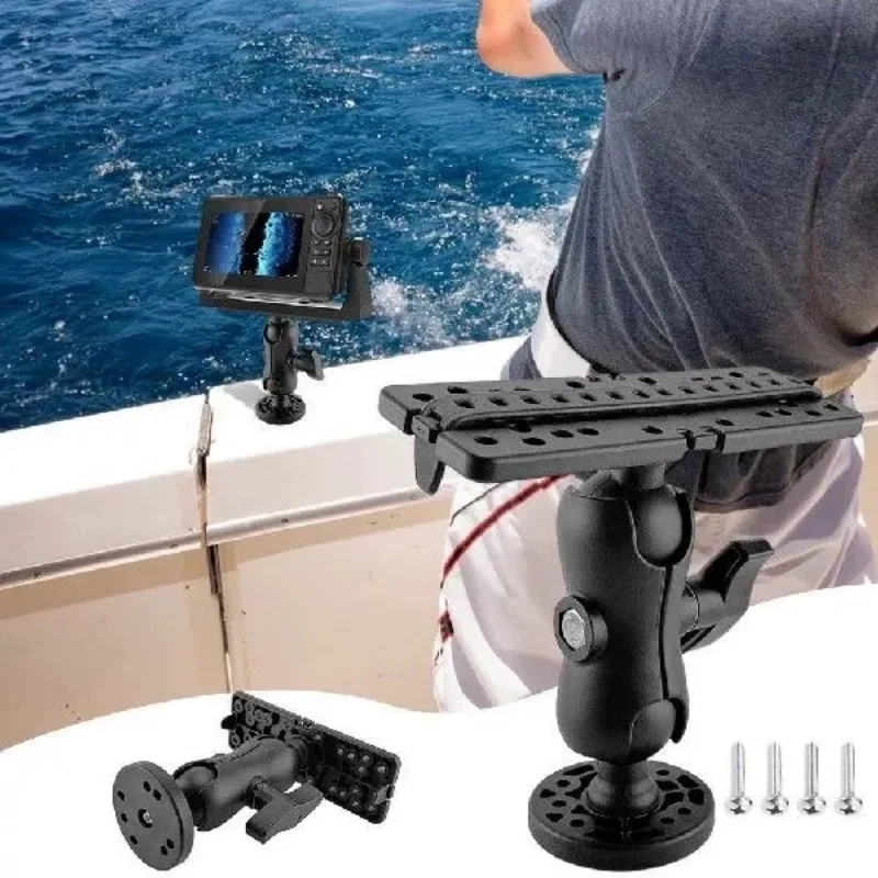 360 Degree Swivel Ball Mount Marine Kayak Electronic Fish Finder Mount Base Fishfinder GPS Plate Rotating Boat Supporter  sonar