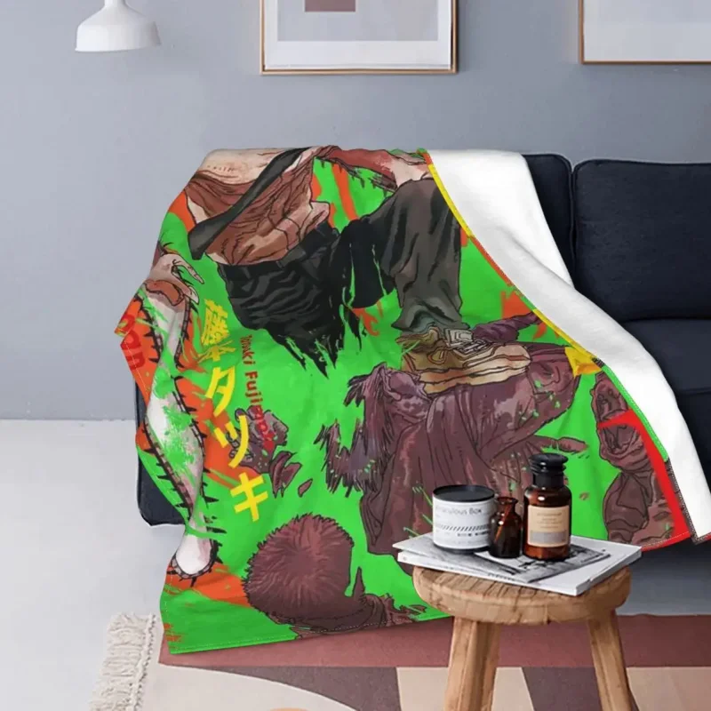 

Denji Blanket Chainsaw Man Anime Flannel Funny Warm Throw Blankets for Bedding Lounge Spring Autumn