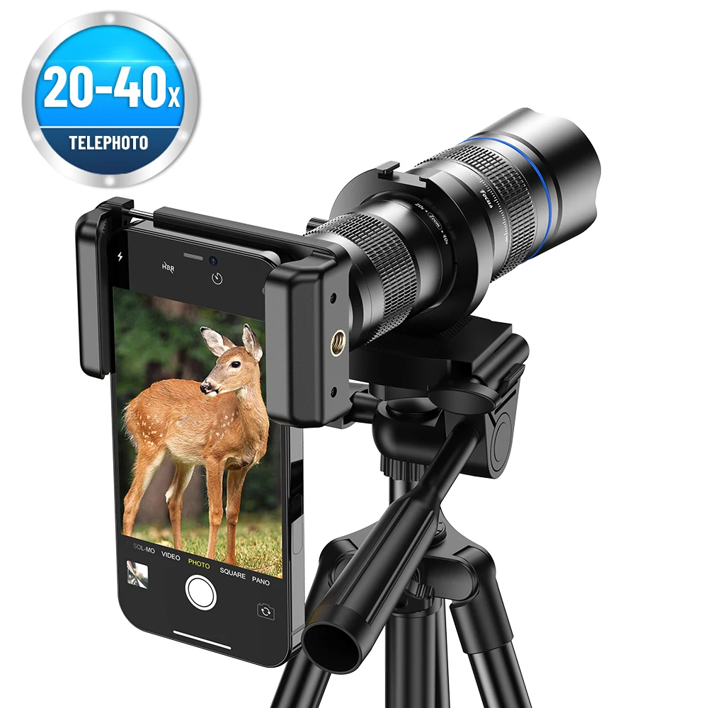 APEXEL 20-40X Telephoto Zoom Lens with Tripod 1