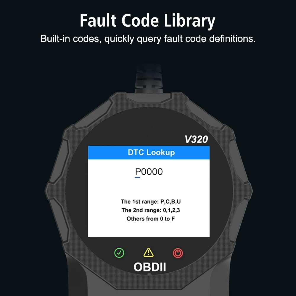 V320 Digital Display 16 Pin Fault Code Clear Engine Battery Tester OBD2 Code Reader Car Diagnostic Tools Universal OBD 2 Scanner