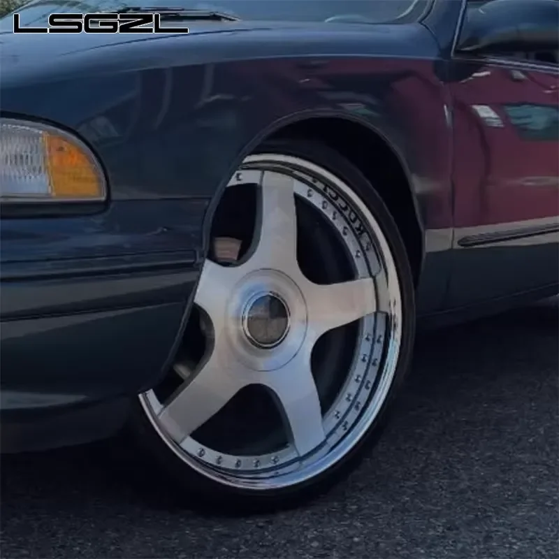 i LSGZL Forged 2-piece 5x114.3 5x130 Custom for C8 Alloy 5-spokes Concave Deep Dish Rims 16-26 Inch Car