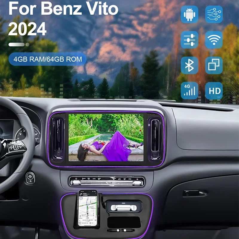 

New 13.1" Android Auto Radio For Mercedes Benz Vito 2024 Car Multimedia Video Player GPS Navigation Optional Wireless Charger