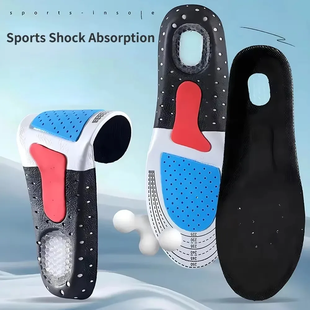 Orthopedic Insoles for Man Women Memory Foam Cushion Gel Insole Silicone Arch Support Pads Sport Shoe Pad Soft Running Insert