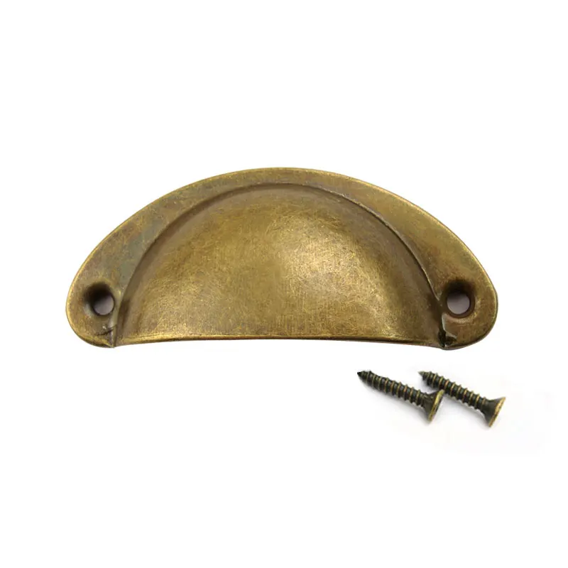 Shell Inlay Semi-Circular Drawer Pulls, New Chinese Vintage Style Handles for Furniture Restoration