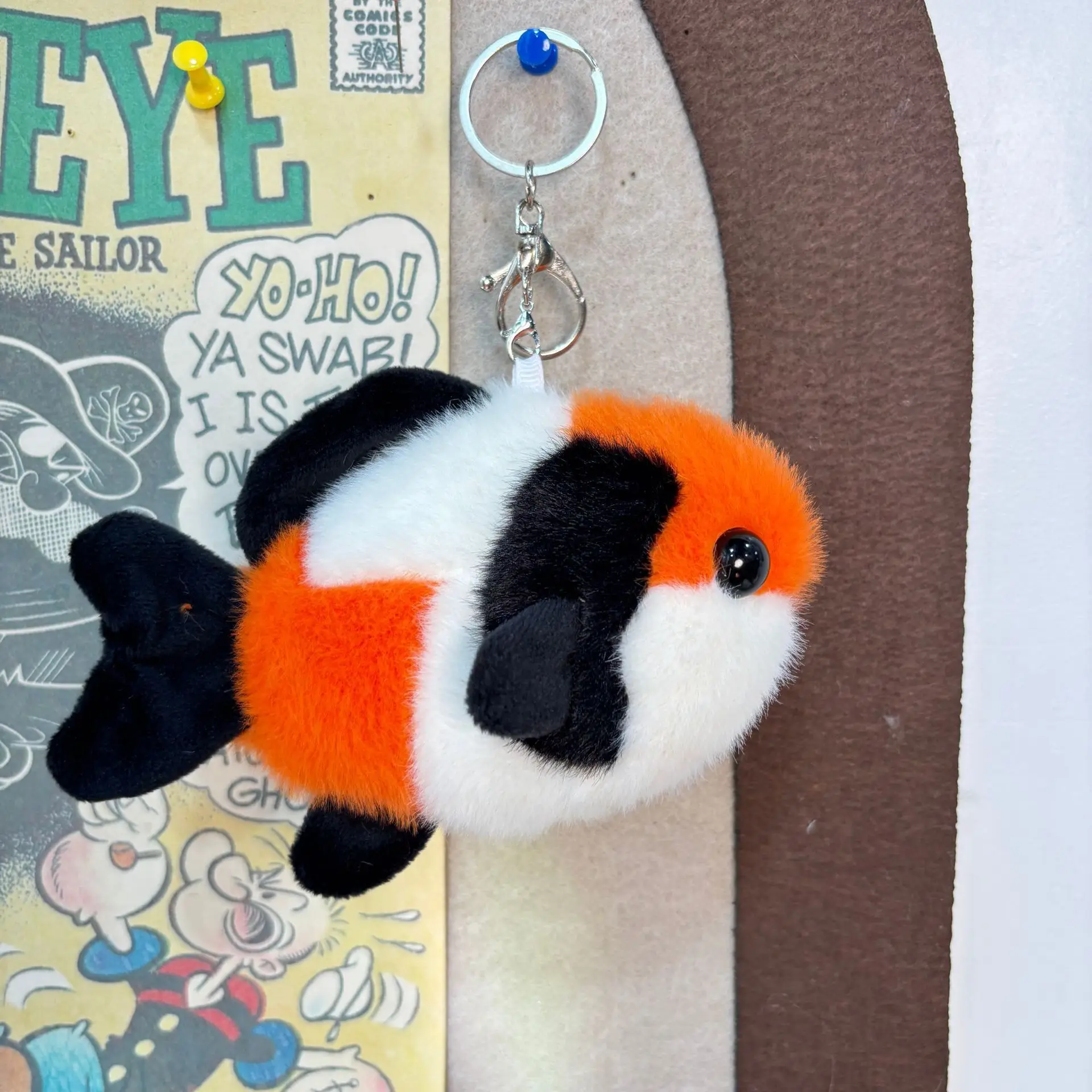 Buona fortuna Koi bambola di peluche giocattolo piccolo ciondolo carino peluche pesce portachiavi borsa fascino realistico carpa Koi peluche bambola portachiavi regalo fortunato