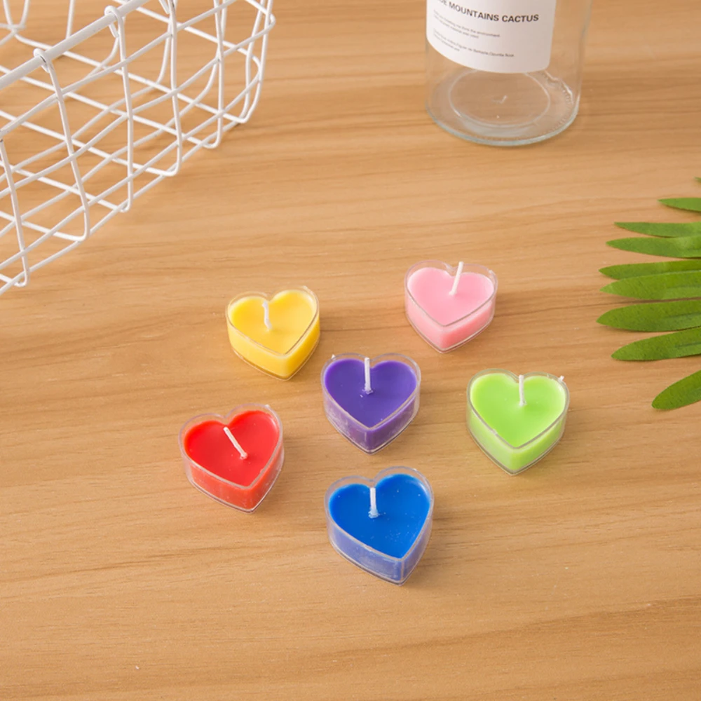 9-Pack Heart-Shaped Candles for Wedding Valentine's Day Anniversary Birthday Parties - Romantic Decorative Flame